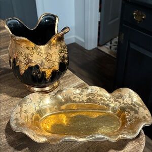 MCM Savoy China ceramic vase/planter and matching dish